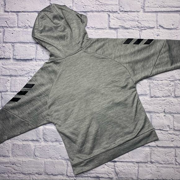 Adidas Melange Zip Up Hoodie in Heathered Grey - Picture 7 of 8